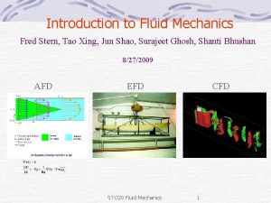 Introduction to Fluid Mechanics Fred Stern Tao Xing
