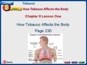 Chapter 8 Lesson One How Tobacco Affects the