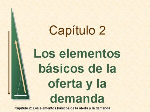 Captulo 2 Los elementos bsicos de la oferta