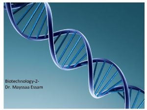 Biotechnology2 Dr Mayssaa Essam Nucleic acids function and