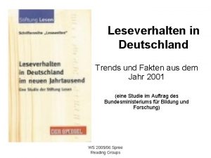 Leseverhalten in Deutschland Trends und Fakten aus dem