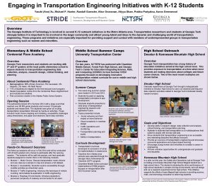 Engaging in Transportation Engineering Initiatives with K12 Students