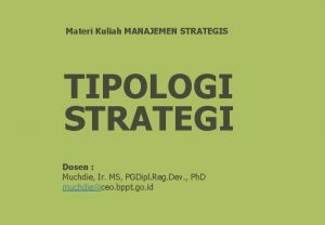 Tipologi strategi