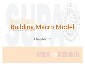 Building Macro Model Chapter 12 Building the Macro