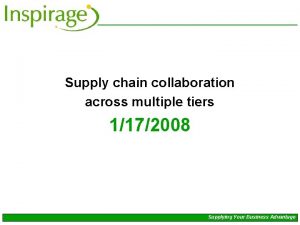 Supply chain collaboration across multiple tiers 1172008 Supplying