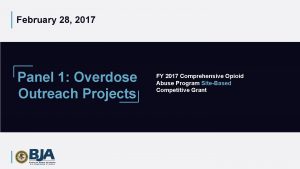 February 28 2017 Panel 1 Overdose Outreach Projects