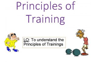 Principles of Training LO To understand the Principles