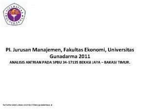 PI Jurusan Manajemen Fakultas Ekonomi Universitas Gunadarma 2011