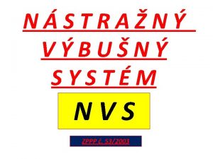 NSTRAN VBUN SYSTM NVS ZPPP 532003 Podezel pedmt