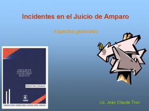 Incidentes en el Juicio de Amparo Aspectos generales