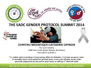 THE SADC GENDER PROTOCOL SUMMIT 2014 CONTENU MEDIATIQUE