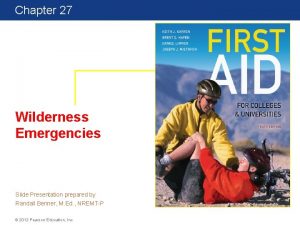 Chapter 27 First Aid for Colleges and Universities