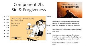 Component 2 b Sin Forgiveness Crime and Sin