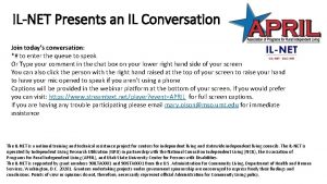 ILNET Presents an IL Conversation Join todays conversation