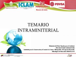 TEMARIO INTRAMINITERIAL Ministerio del Poder Popular para el