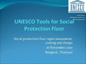 United Nations Educational Scientific and UNESCO Tools for