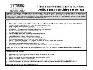 Tribunal Electoral del Estado de Quertaro Atribuciones y