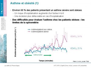 Asthme et obsit 1 Environ 60 des patients