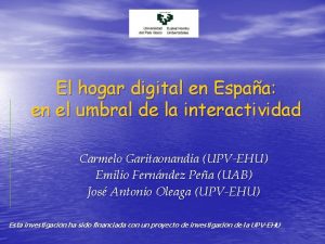 El hogar digital en Espaa en el umbral