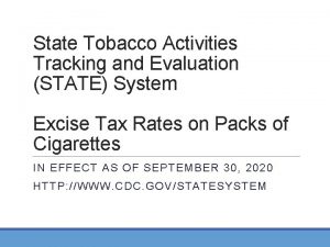 State Tobacco Activities Tracking and Evaluation STATE System