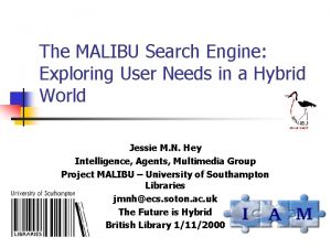 The MALIBU Search Engine Exploring User Needs in