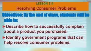 LESSON 3 4 ECONOMIC EDUCATION FOR CONSUMERS Chapter