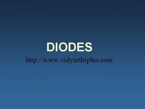 DIODES http www vidyarthiplus com What Are Diodes