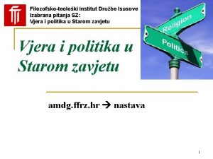 Filozofskoteoloki institut Drube Isusove Izabrana pitanja SZ Vjera