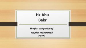Hz Abu Bakr The first companion of Prophet