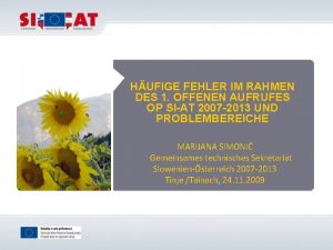 HUFIGE FEHLER IM RAHMEN DES 1 OFFENEN AUFRUFES