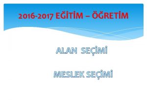 2016 2017 ETM RETM ALAN SEM MESLEK SEM