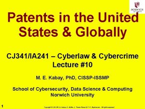 Patents in the United States Globally CJ 341IA