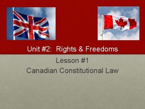 Unit 2 Rights Freedoms Lesson 1 Canadian Constitutional