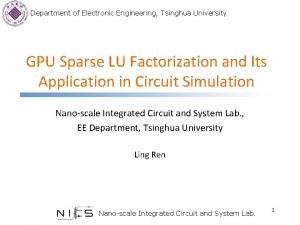 Department of Electronic Engineering Tsinghua University GPU Sparse