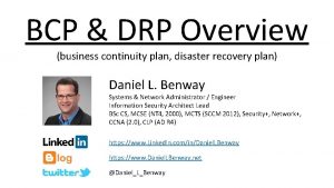 BCP DRP Overview business continuity plan disaster recovery