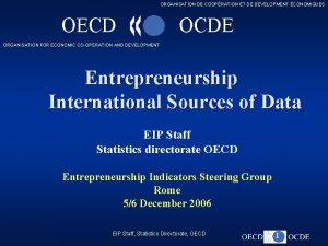 ORGANISATION DE COOPRATION ET DE DEVELOPMENT CONOMIQUES OECD