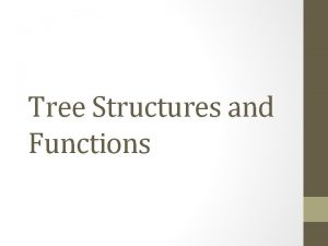 Tree Structures and Functions Tree Parts Crown Branches