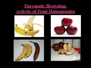 Enzymatic Browning Activity of Fruit Homogenates Enzymatic Browning