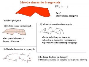 Metoda elementw brzegowych Luf plus warunki brzegowe moliwe