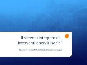 Il sistema integrato di interventi e servizi sociali