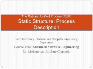 The Rational Unified Process RUP Static Structure Process