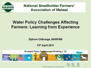 National Smallholder Farmers Association of Malawi Water Policy