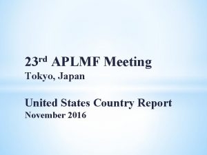 rd 23 APLMF Meeting Tokyo Japan United States