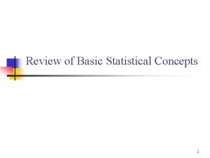 Review of Basic Statistical Concepts 1 Review of