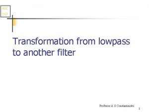 AGC DSP Transformation from lowpass to another filter