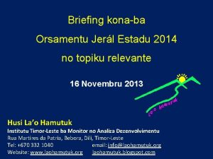 Briefing konaba Orsamentu Jerl Estadu 2014 no topiku