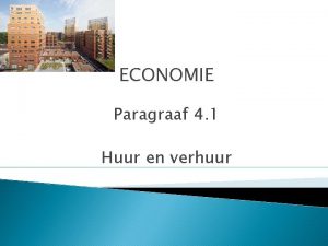 ECONOMIE Paragraaf 4 1 Huur en verhuur Woningmarkt