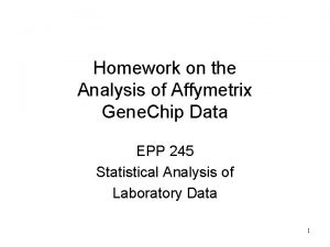 Homework on the Analysis of Affymetrix Gene Chip