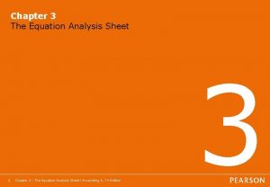 Chapter 3 The Equation Analysis Sheet 1 Chapter