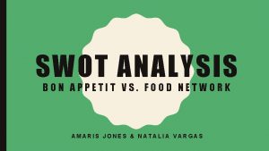 SWOT ANALYSIS BON APPETIT VS FOOD NETWORK AMARIS